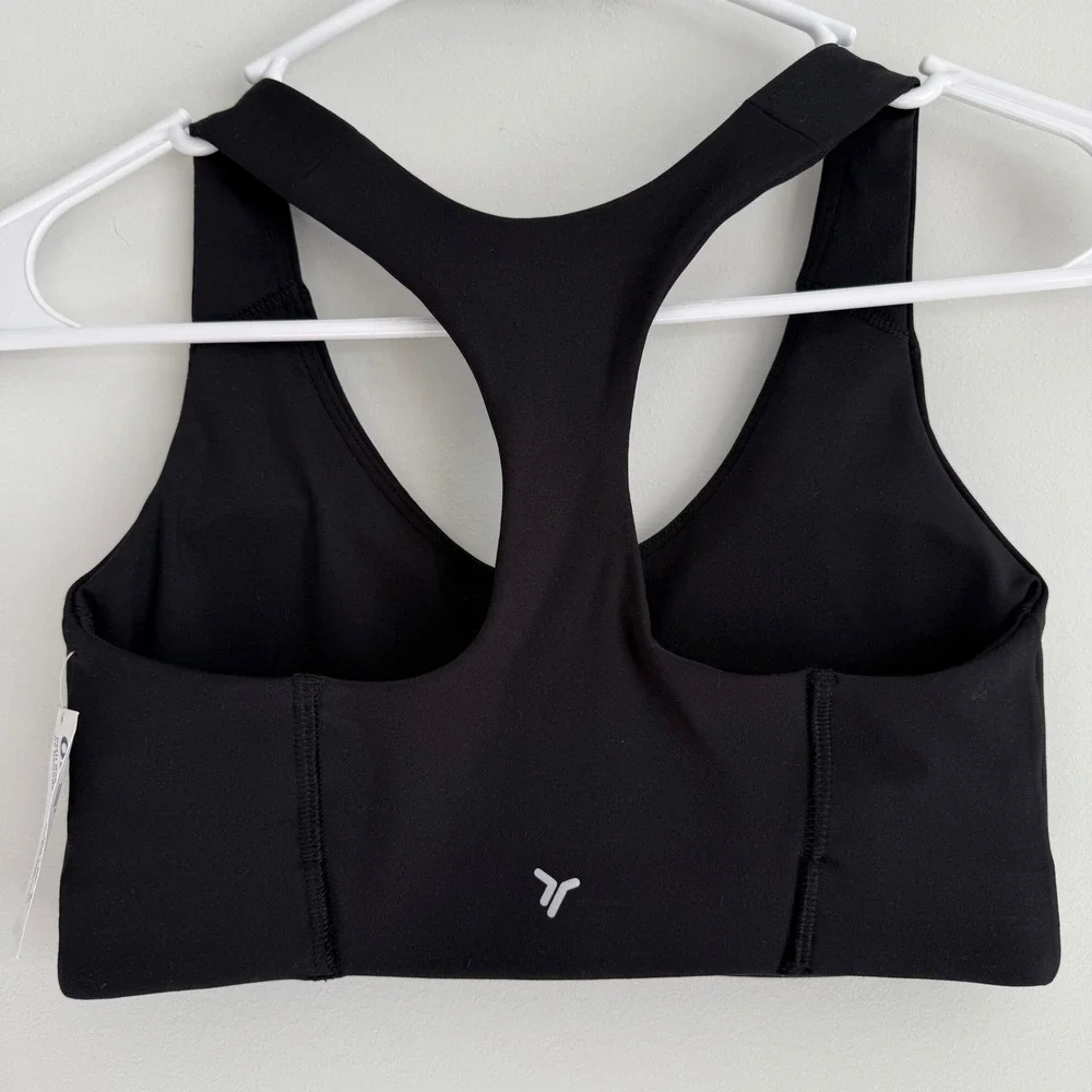 Old Navy PowerSoft Sports Bra Women XS Black Racerback Medium Support Go-Dry NWT